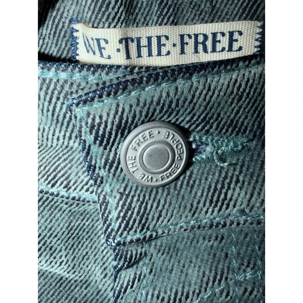 We The Free Free People velvet Moxie Grommet Rope Jeans Size 27 Blue Grey - Picture 4 of 7